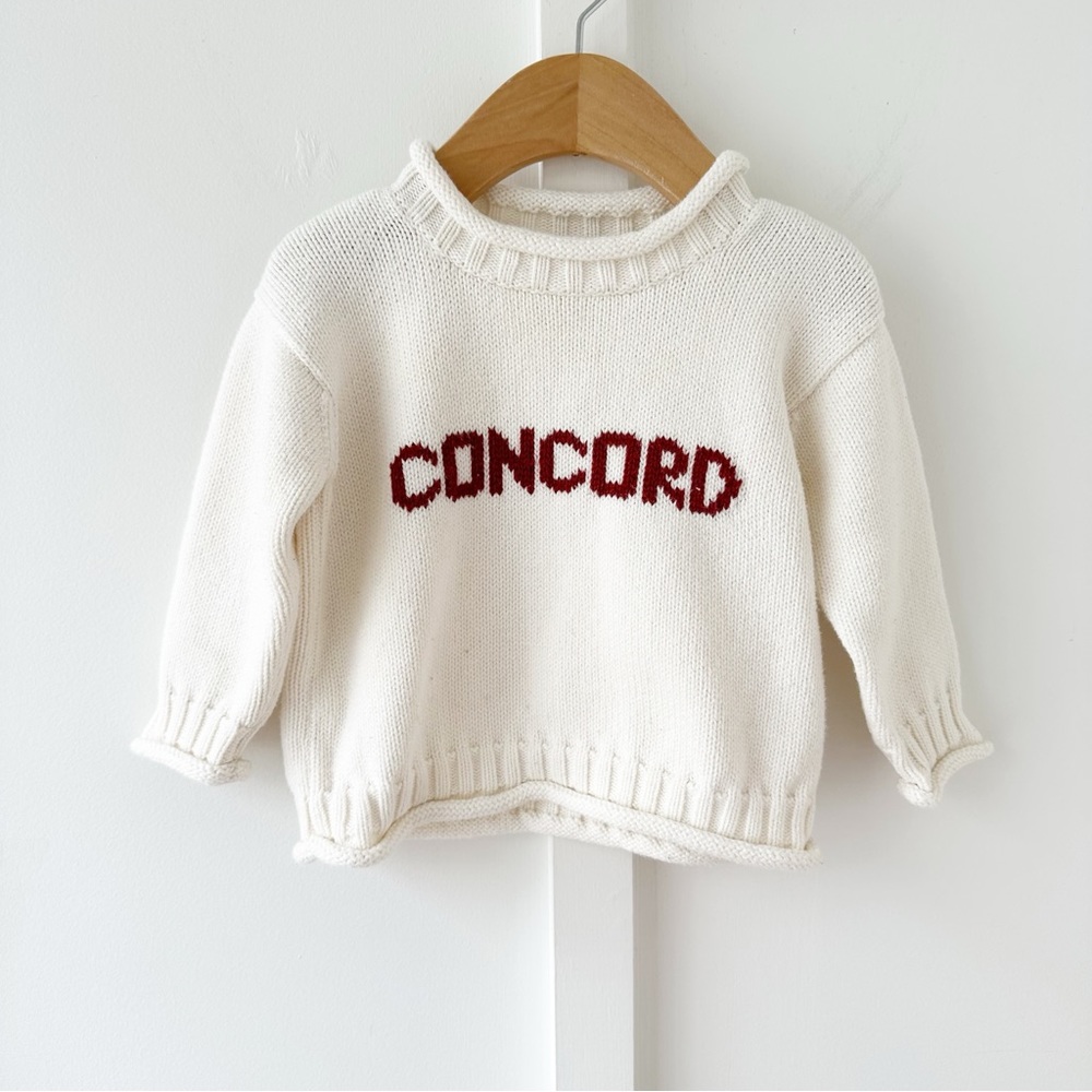 PURPLE MOUNTAIN vintage cream knit Concord sweater